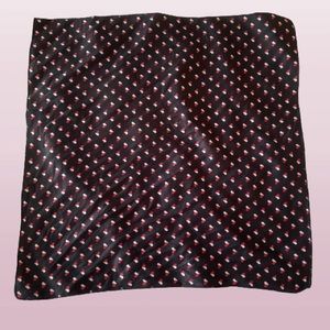 18x18 Navy Square Scarf w/ Diamond Hearts